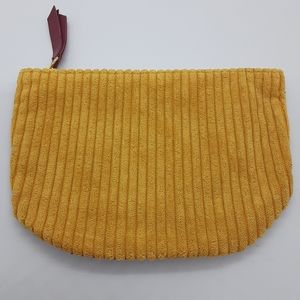 New ipsy Maroon/Yellow Rounded Zipper Makeup Bag